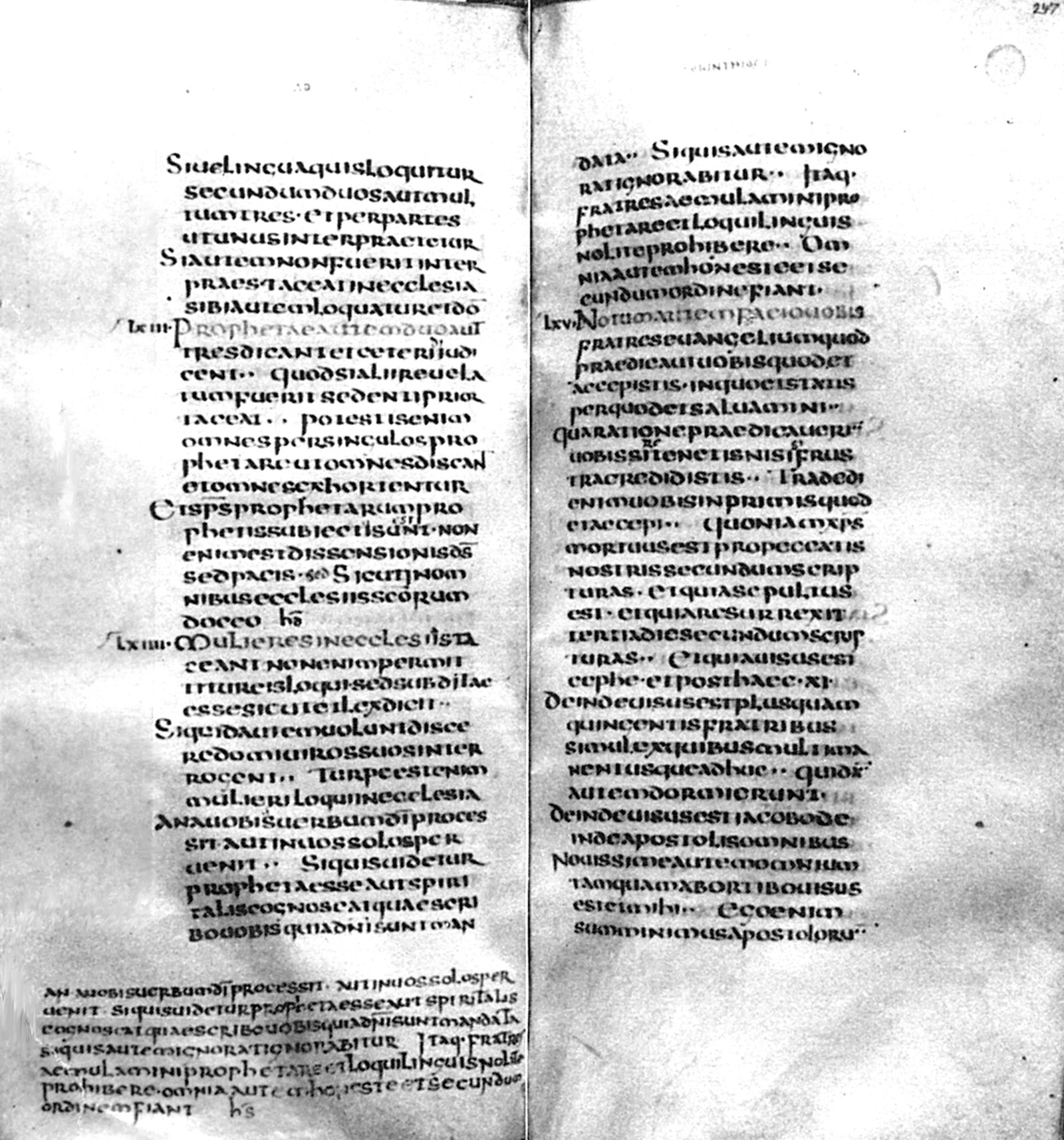 Pages 296-297 of Codex Fuldensis showing Latin Vulgate New Testament text.