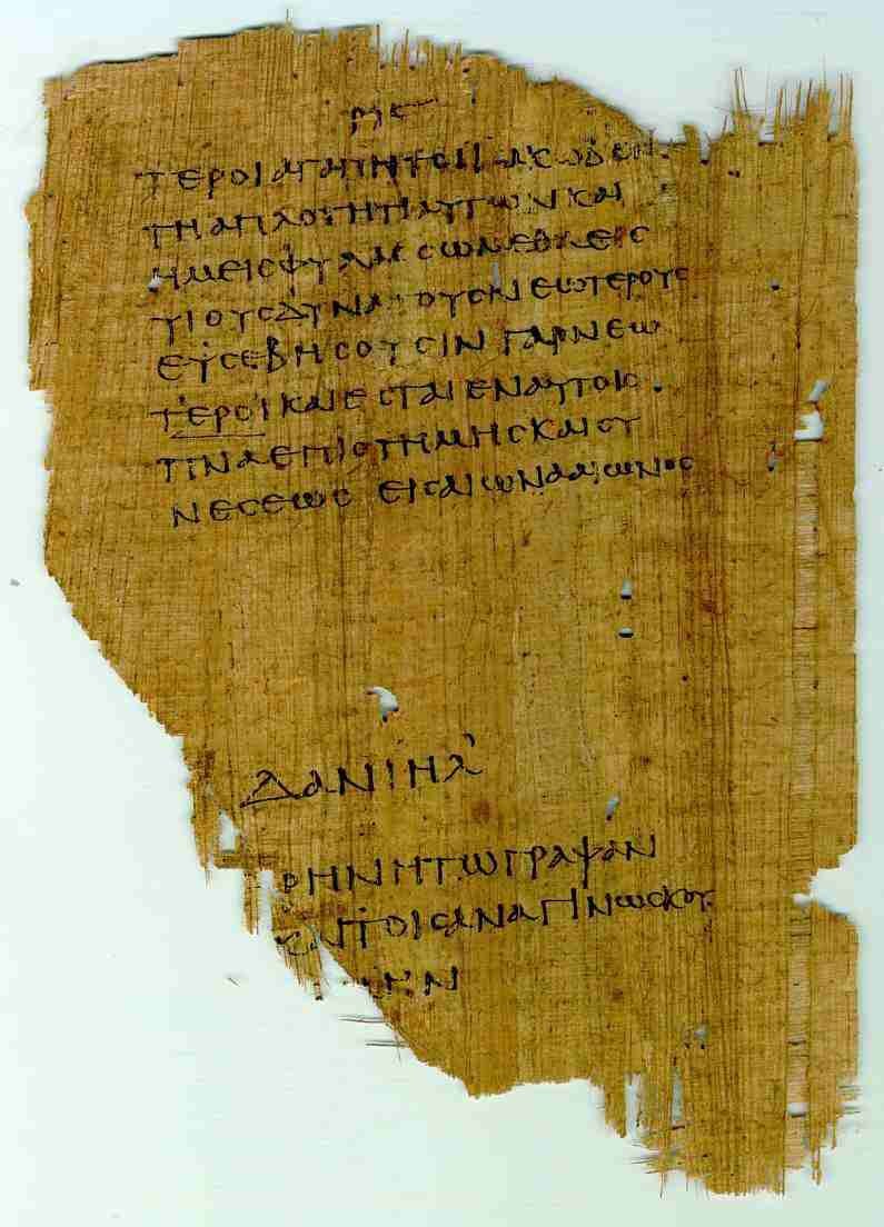 Folio of Papyrus 967 showing Greek text from the book of Daniel.