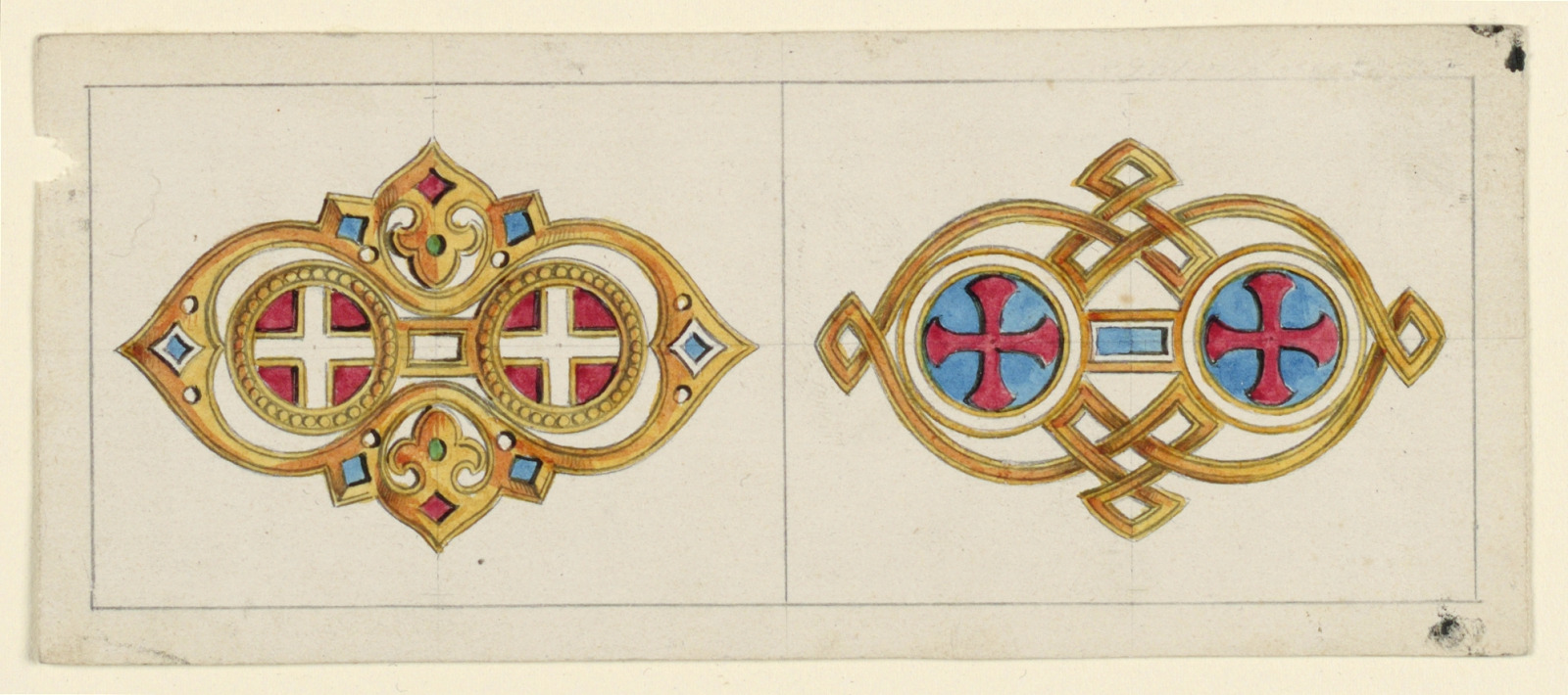 Two Designs for Brooches in the "Byzantine" Style